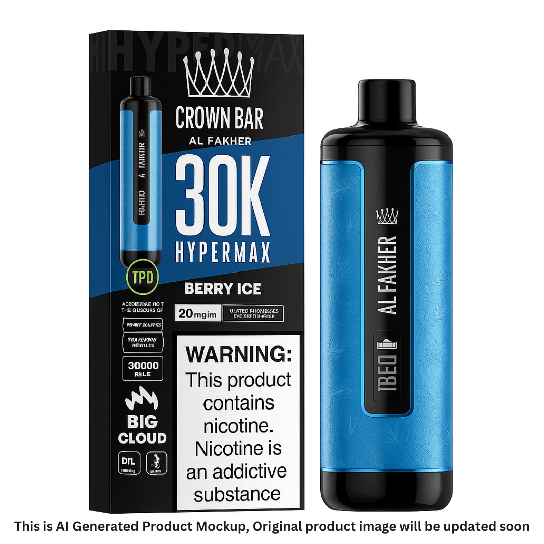 Crown Bar Al Fakher 30K Hypermax Prefilled Vape Pack of 5 Crown Bar Al Fakher 30K Hypermax Prefilled Vape Pack of 5