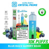 Crystal Prime Aura Bar 10k Prefilled Pod Vape Kit - Box of 5 - Blue Razz Gummy Bear