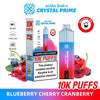 Crystal Prime Aura Bar 10k Prefilled Pod Vape Kit - Box of 5 - Blueberry Cherry Cranberry