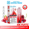 Crystal Prime Aura Bar 10k Prefilled Pod Vape Kit - Box of 5 - Strawberry Raspberry Cherry Ice