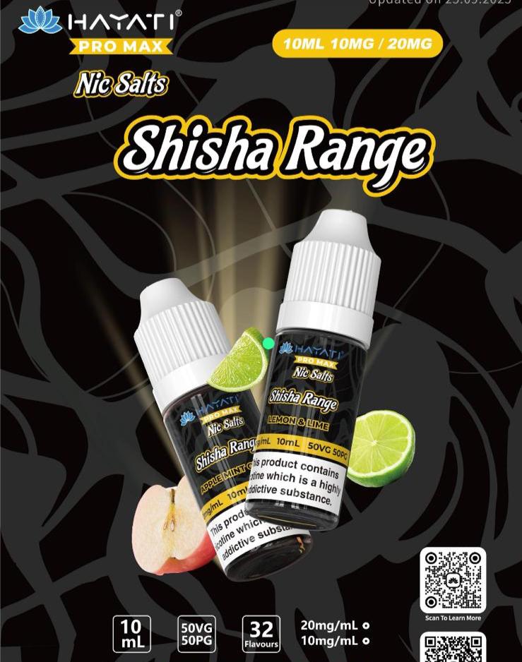 Hayati Shisha Pro Max Nic Salts Box of 10 Hayati Shisha Pro Max Nic Salts Box of 10
